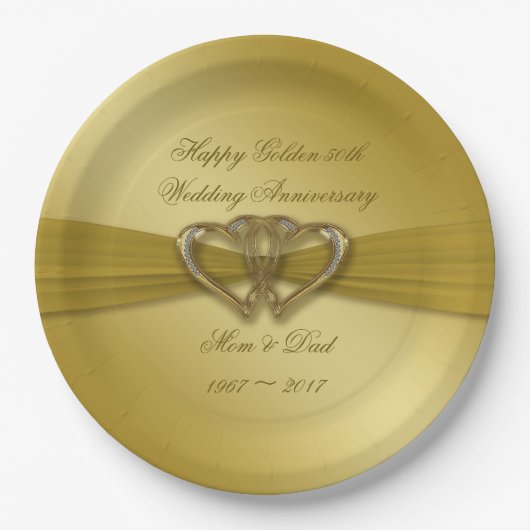 Klassische goldene Papierplatte zum 50-jährigen Ju Pappteller (Vorderseite)