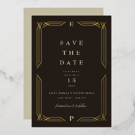 Klassische Goldfolie Byzantine Save the Date Folieneinladung