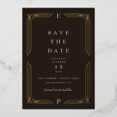 Klassische Goldfolie Byzantine Save the Date Folieneinladung (Vorderseite)