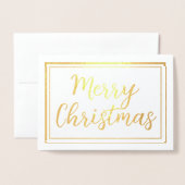 Klassische Goldfolie Frohe Weihnachtskarte Folienkarte (Vorderseite mit Umschlag)