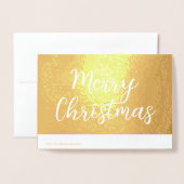Klassische Goldfolie Frohe Weihnachtskarte Folienkarte (Rückseite mit Umschlag)