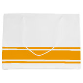 Klassische goldgelbe Streifen auf weißer Basis Große Geschenktüte (Vorderseite)