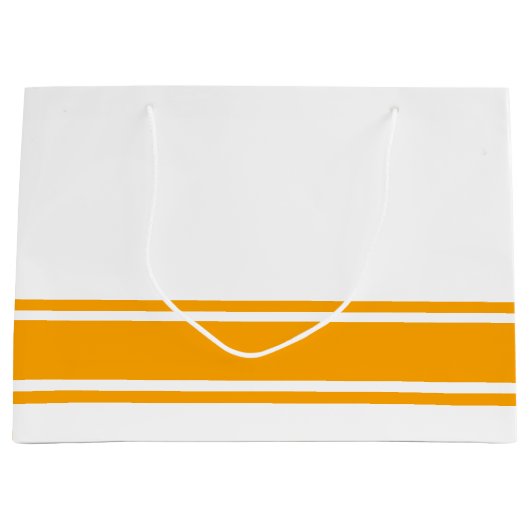 Klassische goldgelbe Streifen auf weißer Basis Große Geschenktüte (Vorderseite)