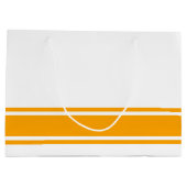 Klassische goldgelbe Streifen auf weißer Basis Große Geschenktüte (Rückseite)