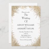 Klassische Goldgras Elegante Weiße Hochzeit Einladung (Vorne/Hinten)