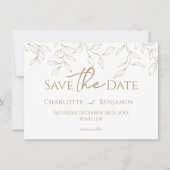 Klassische goldgrüne Hochzeit rettet das Datum Save The Date (Vorderseite)