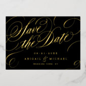 Klassische Goldkalligraphie Save the Date Vintag Folieneinladung (Vorderseite)