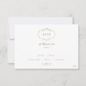 klassische Goldmonogramm-Website QR CODE BACK Salb RSVP Karte (Vorderseite)