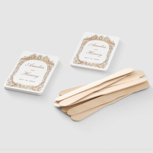 Klassische Goldrahmen-Grenz-Hochzeit Fächer (Non-assembled)