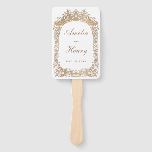 Klassische Goldrahmen-Grenz-Hochzeit Fächer (Vorderseite)