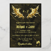 Klassische Goldwing-Trockenblatt-Minimalhochzeit