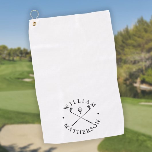 Klassische Golfklubs Personalisierter Name Golfhandtuch