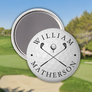 Klassische Golfschläger mit individuellem Namen Go Magnet