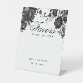 Klassische Gothic White Gastgeschenke Hochzeiten Sockelschild (Vorderseite)