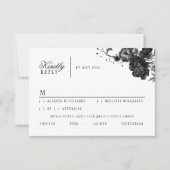 Klassische Gothic White Wedding Response Card RSVP Karte (Vorderseite)