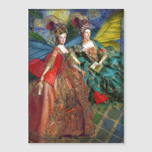 Klassische gothische Zwillinge Whimsical Schmetter Magnetkarte