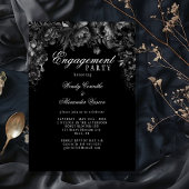 Klassische gotische Black Engagement Party Einladung