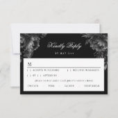 Klassische Gotische Black Wedding RSVP Karte (Vorderseite)
