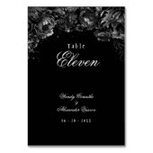 Klassische gotische Black Wedding Tischnummer Card (Rückseite)