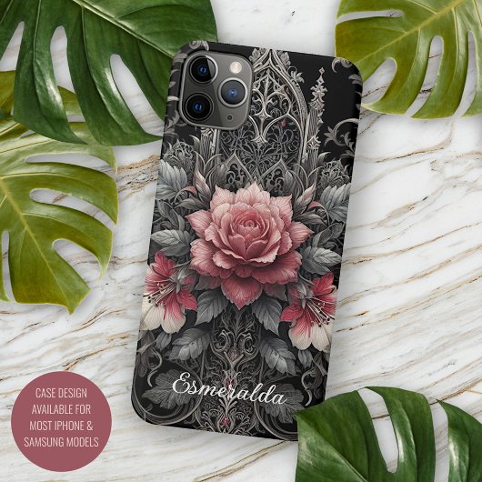 Klassische gotische Rose Kunstvoll und ganz Botani Case-Mate iPhone Hülle
