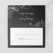Klassische gotische Schwarz-Hochzeit-Platzkarte Platzkarte (Außenseite Aufgefaltet)