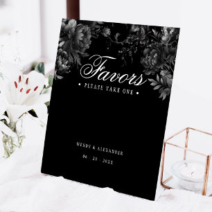 Klassische gotische schwarze Gastgeschenke Hochzei Sockelschild