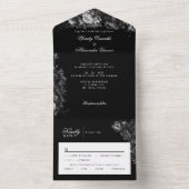 Klassische gotische Schwarze Hochzeit All In One Einladung (Innen Boden)