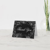 Klassische gotische Schwarze Hochzeit eingeklappt Dankeskarte (Vorderseite)