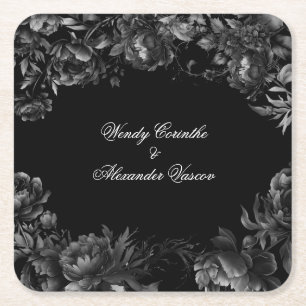 Klassische gotische schwarze Hochzeit Rechteckiger Pappuntersetzer