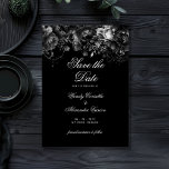 Klassische gotische Schwarze Hochzeit rettet das D Save The Date<br><div class="desc">Die zeitlose Faszination unserer klassisch-gotischen Schwarzen Hochzeit Save the Date Design, wo Eleganz und Ätherlichkeit aufeinander treffen. Eine bezaubernde Touch dunkler Romantik, die mit faszinierenden botanischen Motiven geschmückt ist und schwarze Hintergründe mit üppigen Pionieren und zarten Rose aufweist, die eine stimmungsvolle Eleganz ausstrahlen, die perfekt für Ihren besonderen Tag ist....</div>
