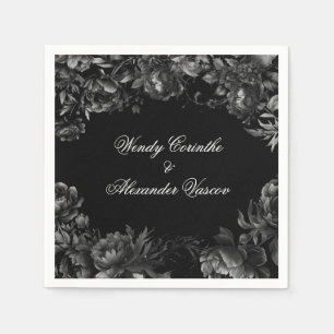 Klassische gotische Schwarze Hochzeit Serviette