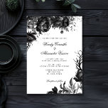 Klassische gotische Weiße Hochzeit Einladung<br><div class="desc">Die zeitlose Faszination unseres klassisch-gotischen White Wedding Invitation Designs, in dem Eleganz und Ätherlichkeit aufeinander treffen. Eine bezaubernde Touch dunkler Romantik, die mit faszinierenden botanischen Motiven geschmückt ist. Die weiße Umgebung ist mit üppig blühenden Kirschen und zarten Rose geschmückt, die eine verführerische Eleganz ausstrahlen. Das Hotel bietet eine ästhetische gotische...</div>