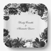 Klassische gotische Weiße Hochzeit Pappteller (Vorderseite)