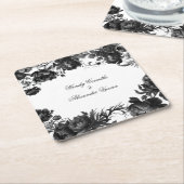 Klassische gotische Weiße Hochzeit Rechteckiger Pappuntersetzer (angewinkelt)