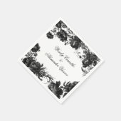 Klassische gotische Weiße Hochzeit Serviette (Ecke)