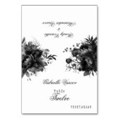 Klassische Gotische White Wedding Foldable Platzka Tischnummer (Vorderseite)