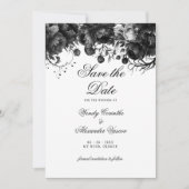 Klassische gotische White Wedding rettet das Datum Save The Date (Vorderseite)