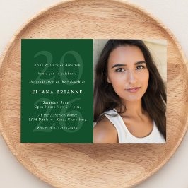 Klassische Graduierungsparty 2025 für grünes Foto Einladung