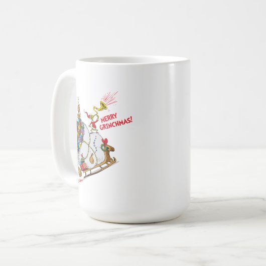 Klassische Grafik | Frohe Grinchmas! Kaffeetasse (Vorderseite Links)