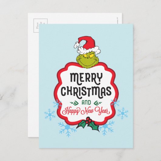 Klassische Grafik | Frohe Weihnachten & Glück Neu  (Vorne/Hinten)