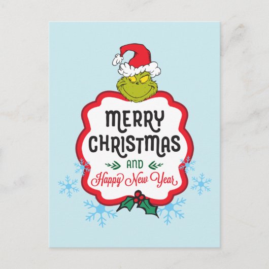 Klassische Grafik | Frohe Weihnachten & Glück Neu  (Vorderseite)