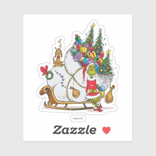 Klassische Grafik | Grinch & Max Runaway Slei Aufkleber (Blatt)