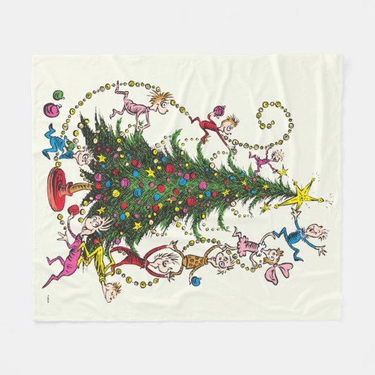 Klassische Grafik | Weihnachtsbaum Fleecedecke (Vorderseite (Horizontal))