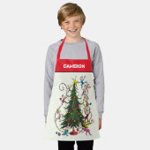 Klassische Grafik | Weihnachtsbaum Schürze (Getragen)