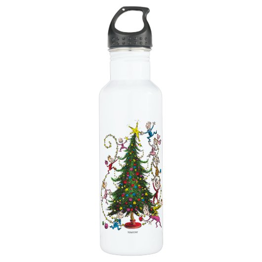 Klassische Grafik | Weihnachtsbaum Trinkflasche (Vorderseite)