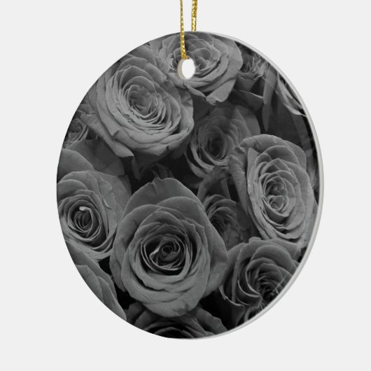 Klassische, grau-farbene Rose, wunderschön grau Keramik Ornament (Links)