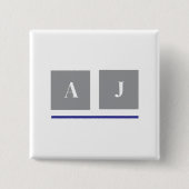 Klassische Grau-Weiß-Initialen Button (Vorderseite)