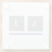 Klassische Grau-Weiß-Initialen Glasuntersetzer (Rückseite)