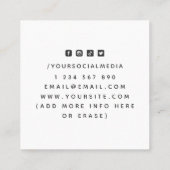 Klassische graue Anchor & Kettennautic Social Medi Quadratische Visitenkarte (Rückseite)