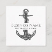 Klassische graue Anchor & Kettennautic Social Medi Quadratische Visitenkarte (Vorderseite)